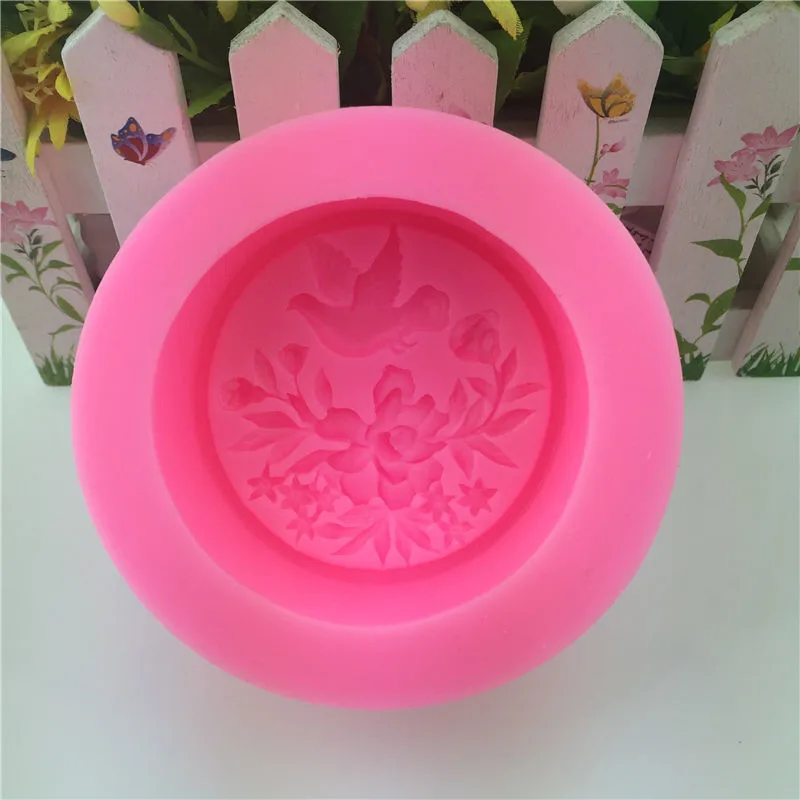 Животное Птица Цветок Роза 3D шоколадное мыло Формы DIY помадка инструменты для украшения торта силиконовая форма кухонная посуда для выпечки 1