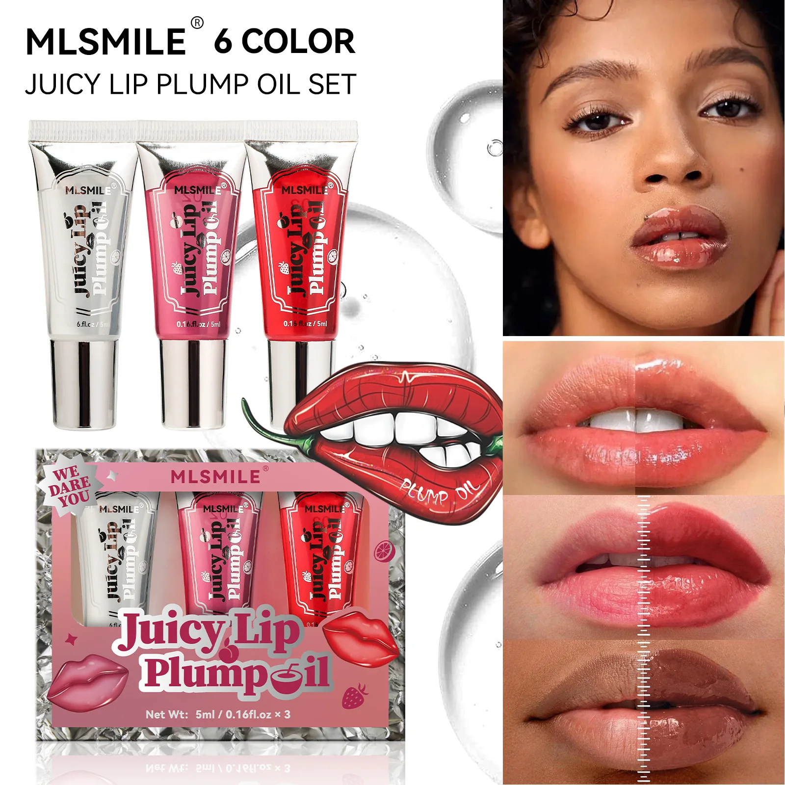 3 цвета Lip Plumping , Spicy Lip Plumper Gloss Питательный пухлый глянцевый финиш Fuller Натуральный блеск для губ для женщин и девочек