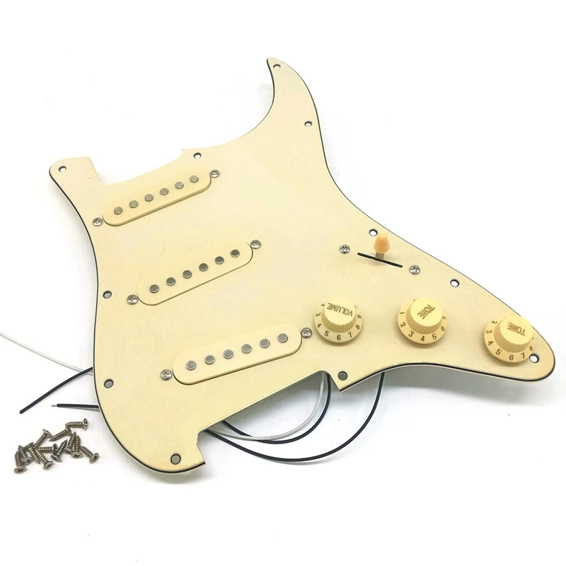 3X Звукосниматели для электрогитары Нагруженные предварительно смонтированные скретч-пластины в сборе SSS Желтый