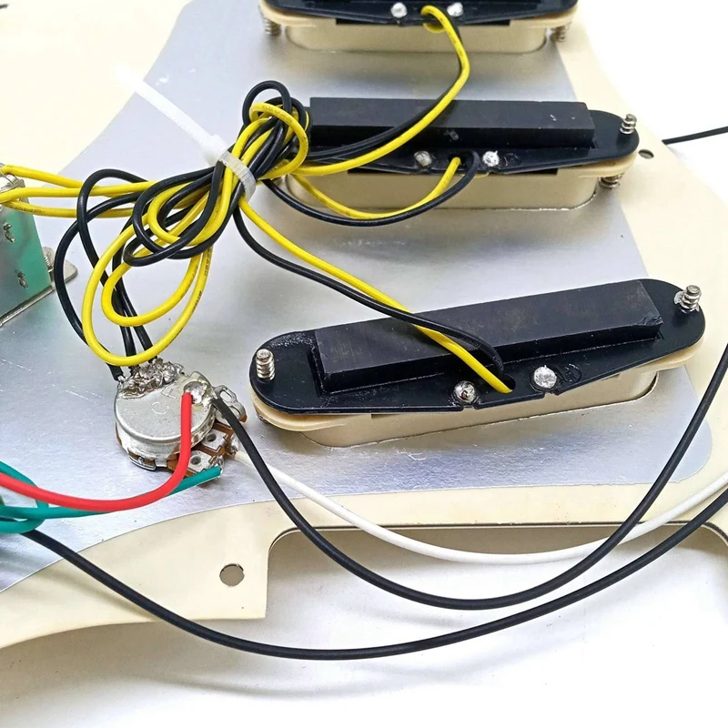 3X Звукосниматели для электрогитары Нагруженные предварительно смонтированные скретч-пластины в сборе SSS Желтый 3