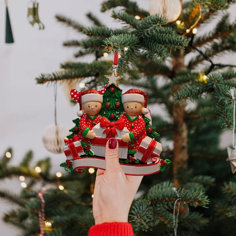 Рождественский кулон DIY Личные семейные рождественские украшения для дома Navidad Рождественская елка Висячее украшение Новый год 4