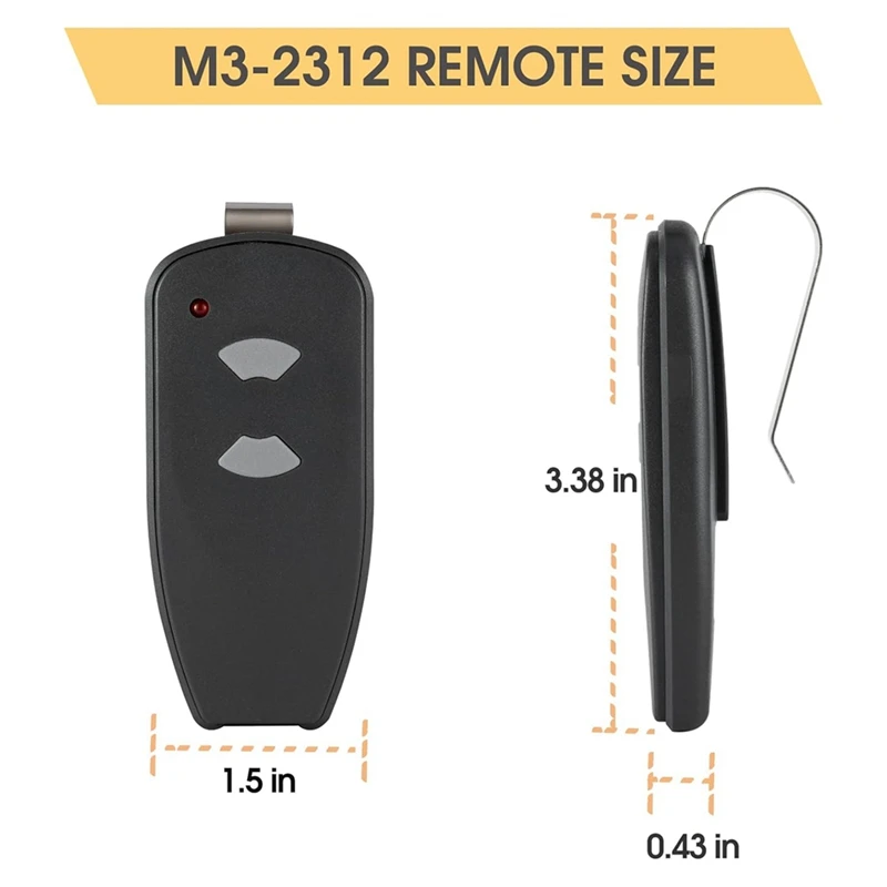 M3-2312 315 МГц 2-кнопочный пульт дистанционного открывания гаражных ворот для Marantec M4500E, M4700E, Martin DC3700, DC2500, 1 шт. Простота в использовании 5