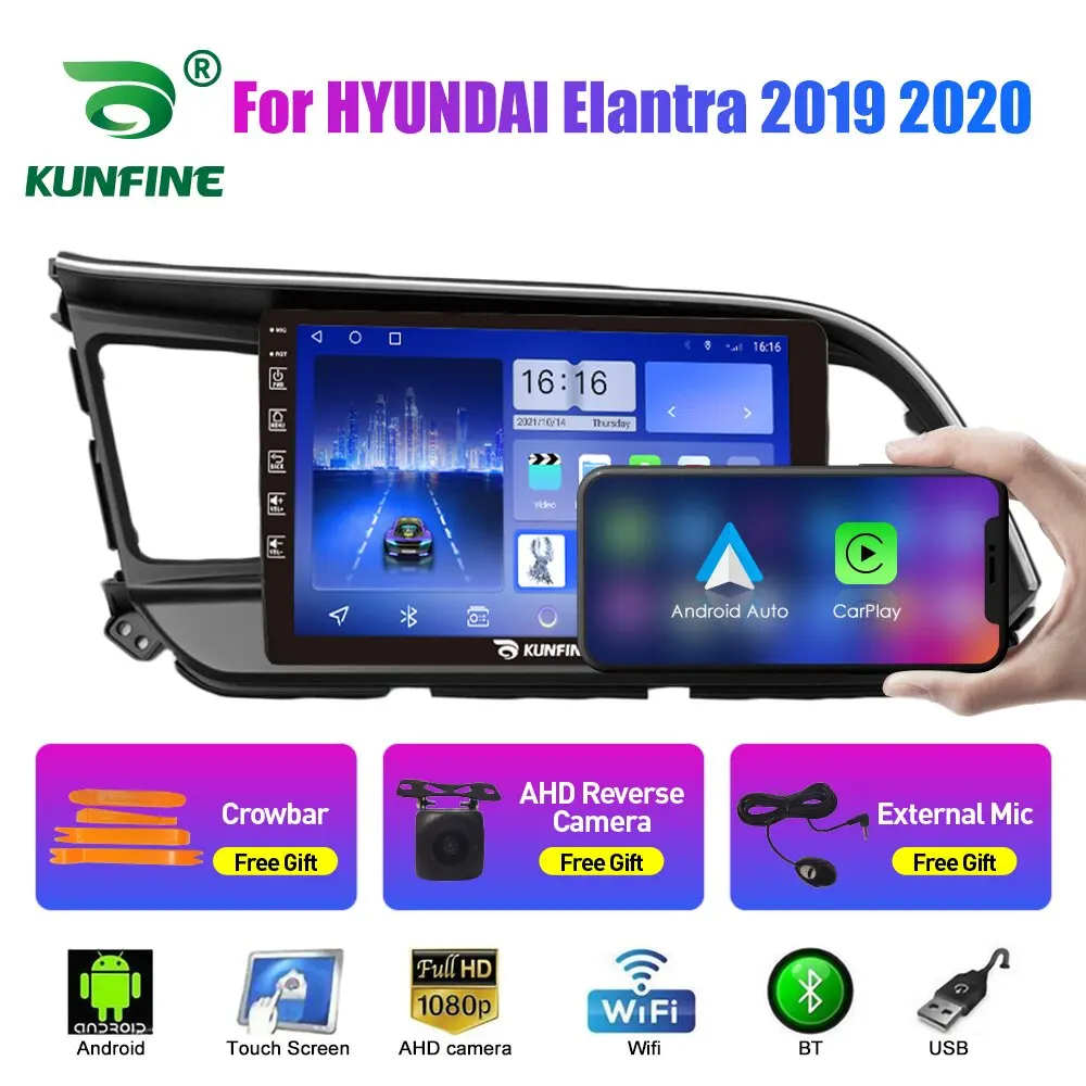 10,33 дюйма Автомагнитола для HYUNDAI Elantra 2019 2Din Android Восьмиядерный автомобильный стерео DVD GPS Навигационный плеер QLED Screen Carplay 1