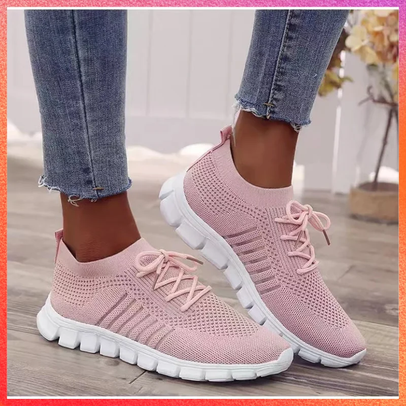 2023 Розовая спортивная обувь Женская обувь для бега Спортивная повседневная обувь для ходьбы Тренажерный зал Легкая дышащая обувь
