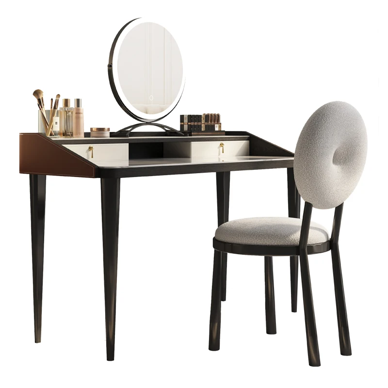 Итальянский минималистичный комод роскошный современный минималистичный маленький спальня с высоким смыслом 2023 новый стол для макияжа стол для спальни 5