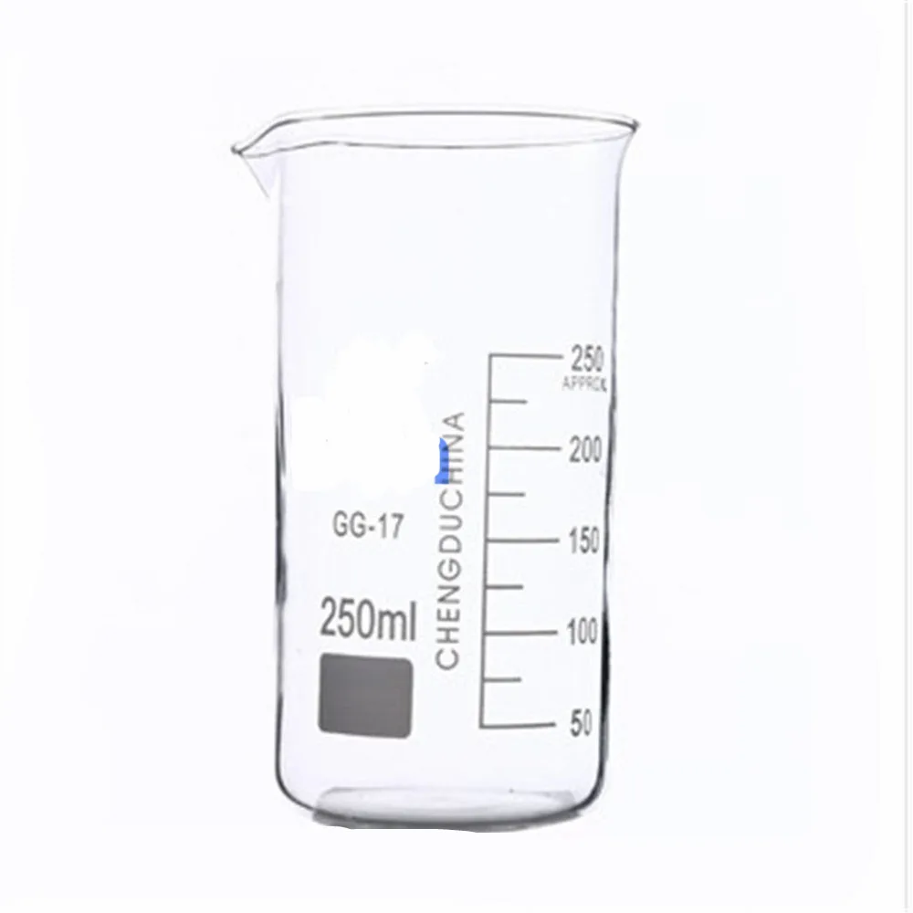 250 мл Стеклянный стакан высокой формы Новая химическая лабораторная стеклянная посуда 0
