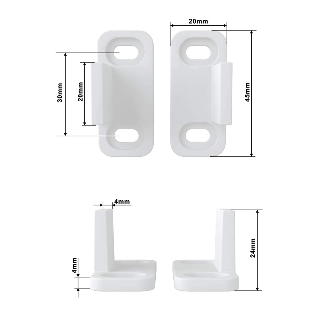 Прочная напольная направляющая 4,5 x 2 см 6X/комплект Регулируемое оборудование L-Guide Пластиковая практичная раздвижная дверь сарая Белый Горячий 0