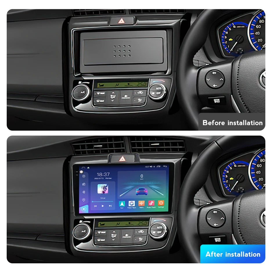 Android 12 Untuk Для Toyota Corolla Axio 2 Fielder 3 E160 2012-2021 Автомагнитола Navigasi GPS Multimedia DVD Carplay Otomatis Wifi 0