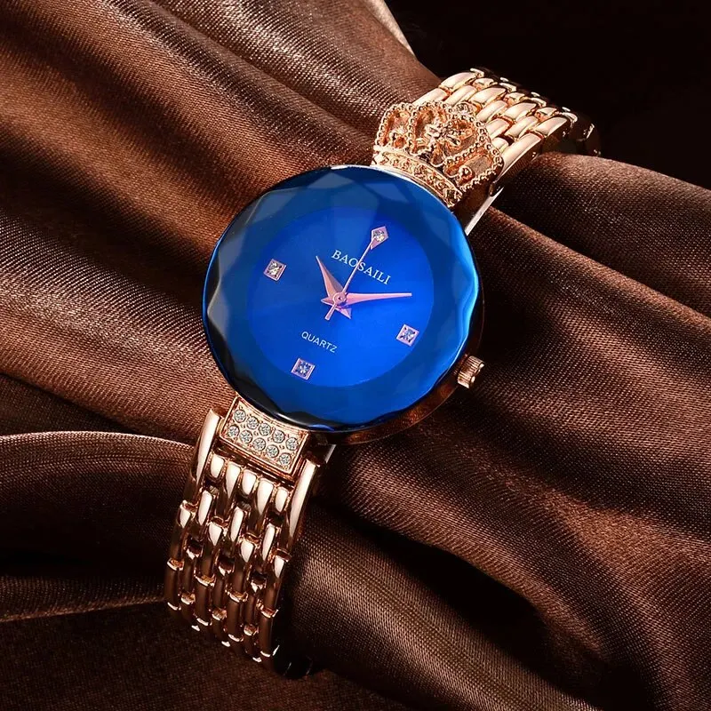 Роскошные женские часы Montre Femme Hodinky Сексуальные золотые часы Женский браслет Bayan Saats Diamond Crown Quart Wirstwatch