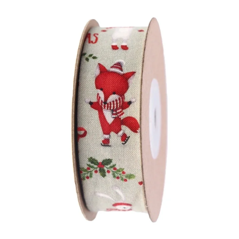  Рождественская лента 25 мм Традиционная двухсторонняя тесьма для рождественских ремесел Подарочная упаковка Цветочный букет Упаковка DIY 3