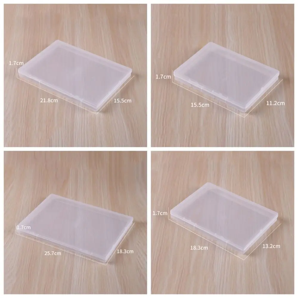 Плоский прямоугольный пластиковый прозрачный ящик для хранения Простой контейнерный чехол Экологически чистый 4 размера Износостойкий органайзер для бусин Коробка 5