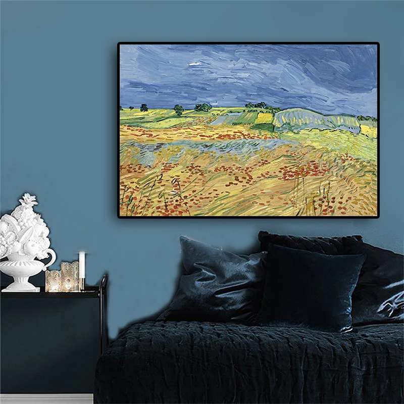 WHEATFIELD Полевые вороны Ван Гог Абстрактная картина маслом на холсте Плакаты и принты Скандинавская настенная картина для гостиной 1