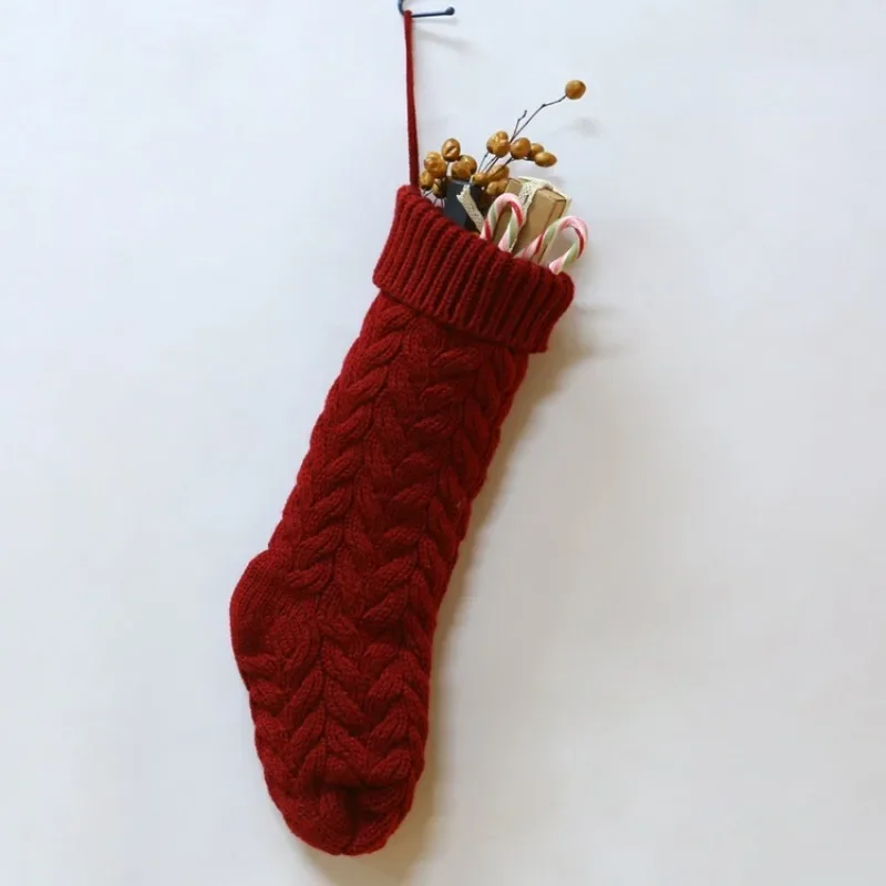  Ручная вязка Леденцовая трость и скрученный лист Уникальный причудливый рождественский подарочный пакет 4