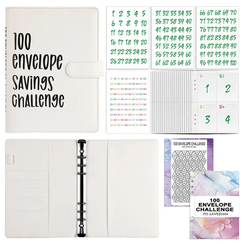 100 Envelope Challenge Binder Savings Challenges Book With Envelopes Budget Book And Planner Money Envelopes For Cash Budget 0