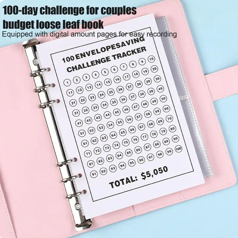 100 Envelope Challenge Binder Savings Challenges Book With Envelopes Budget Book And Planner Money Envelopes For Cash Budget 4
