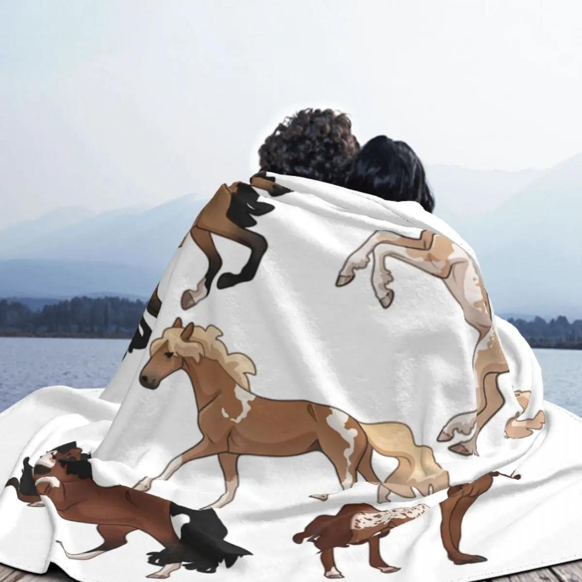  Бегущая коричневая лошадь Одеяла Флис Лето Галоп Животное Многофункциональные мягкие одеяла для постельных принадлежностей Офисный коврик 2