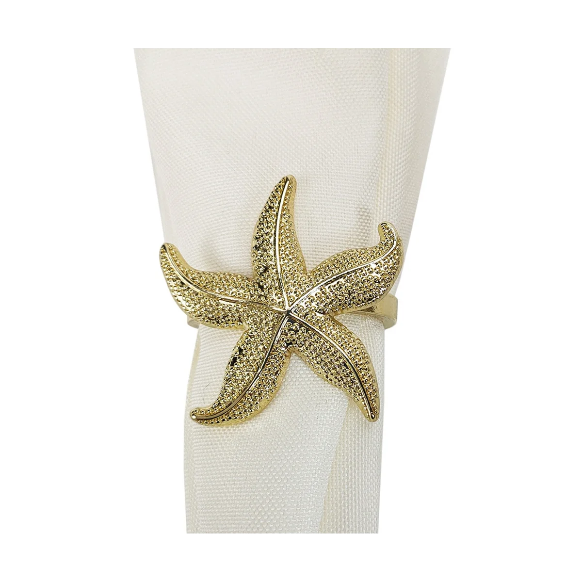 Кольца для салфеток морской звезды 12 золотых морских летних свадебных вечеринок Пляжный декор стола 4