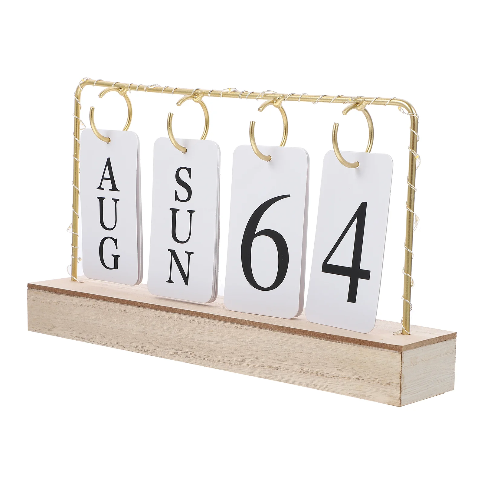  Винтажный деревянный вечный календарь Flip Month Date Display Со светодиодной подсветкой для офиса, украшения дома, фотографии, реквизита, Advent