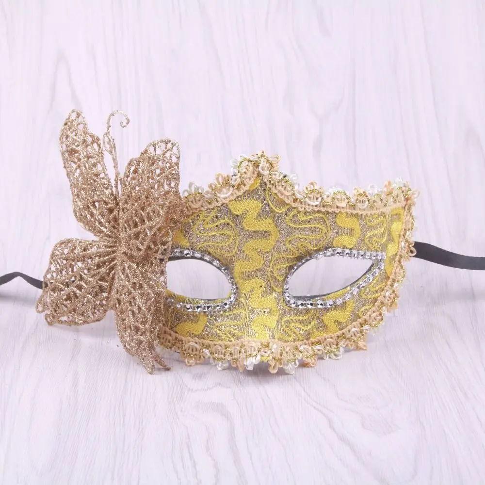 Модная маскарадная маска Новая сексуальная кружевная боковая маска для глаз бабочки Венецианская вечеринка Половина лица Марди Гра Маска 3
