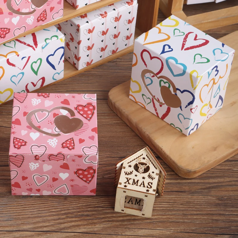 10 * 10 * 7,5 см Цветная квадратная пустая коробка Подарочная упаковка на День святого Валентина Сюрприз Счастливая коробка Украшение подарочной коробки 1