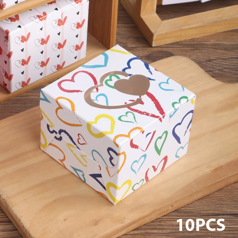 10 * 10 * 7,5 см Цветная квадратная пустая коробка Подарочная упаковка на День святого Валентина Сюрприз Счастливая коробка Украшение подарочной коробки 4