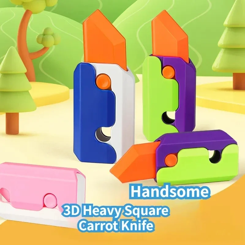 3D Светящийся морковный гравитационный нож Fidget Игрушки Детская декомпрессионная карта Игрушка 3D-печать Светящийся морковный нож Игрушка для детей 3