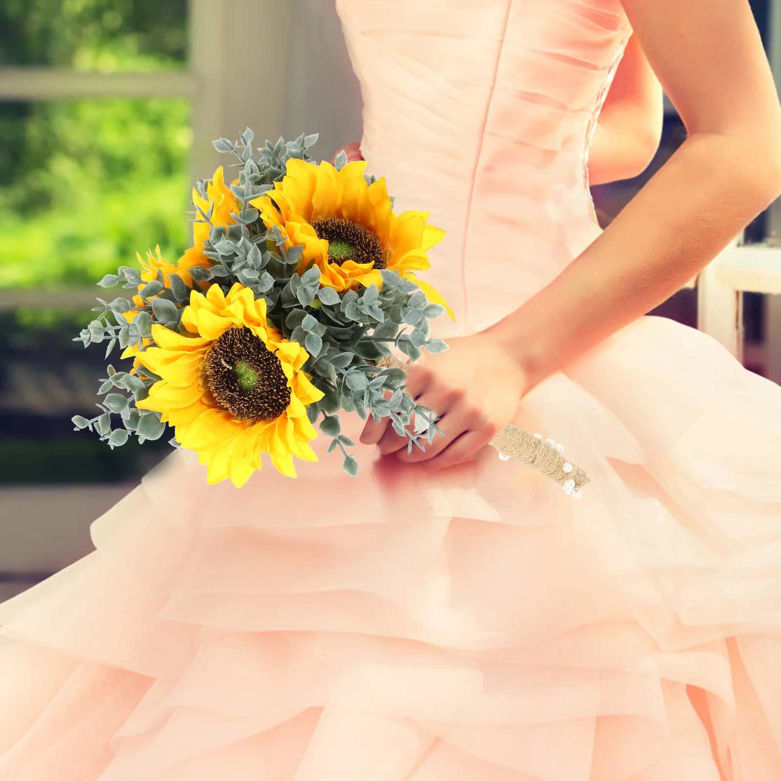 Искусственный цветок для украшения свадьбы Искусственный букет невесты с имитацией подсолнуха 2