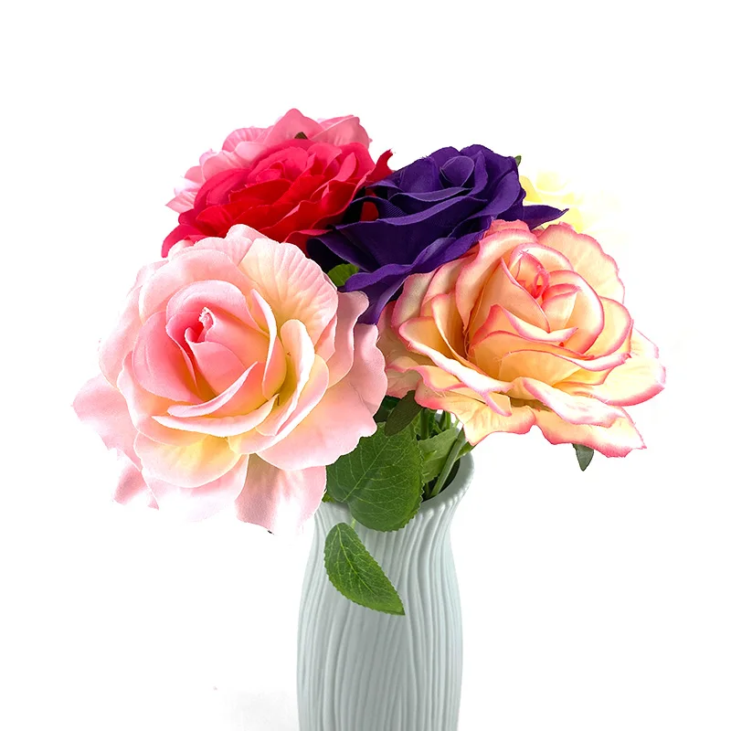 Букет из искусственной шелковой розы, искусственные цветы, искусственная роза, многоцветный, свадьба, украшение рождественской вечеринки, 1 шт 1