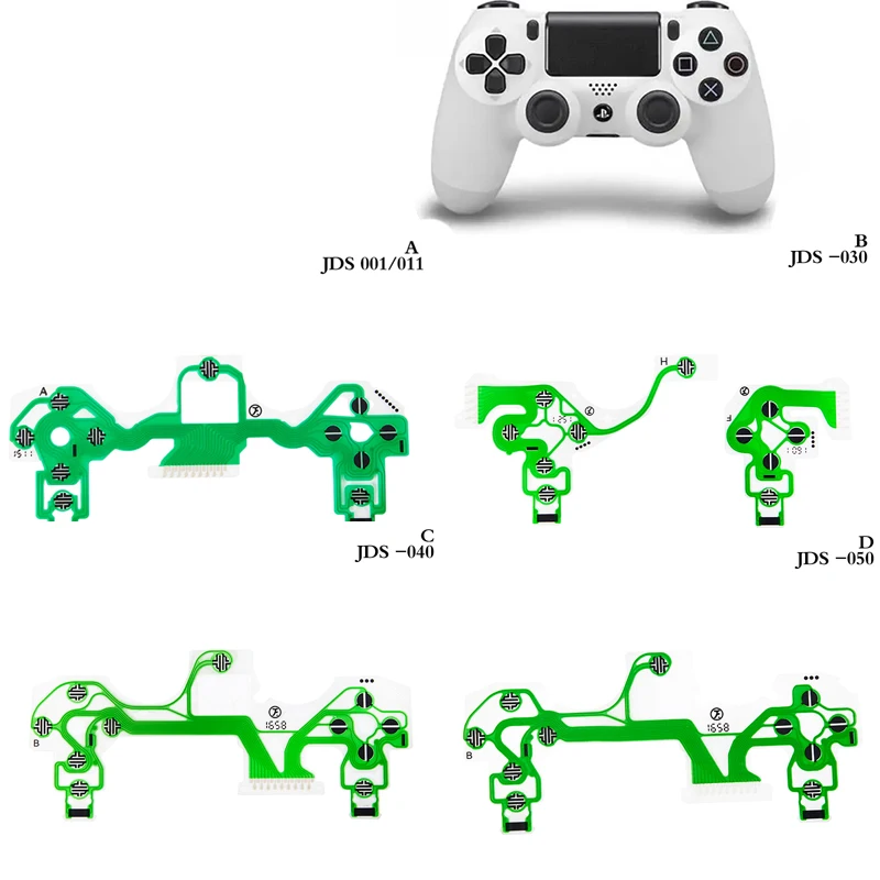  Зеленая замена кнопок Ленточная печатная плата для PS4 Dualshock 4 Pro Тонкий контроллер Проводящая пленка Клавиатура Гибкий кабель PCB 0