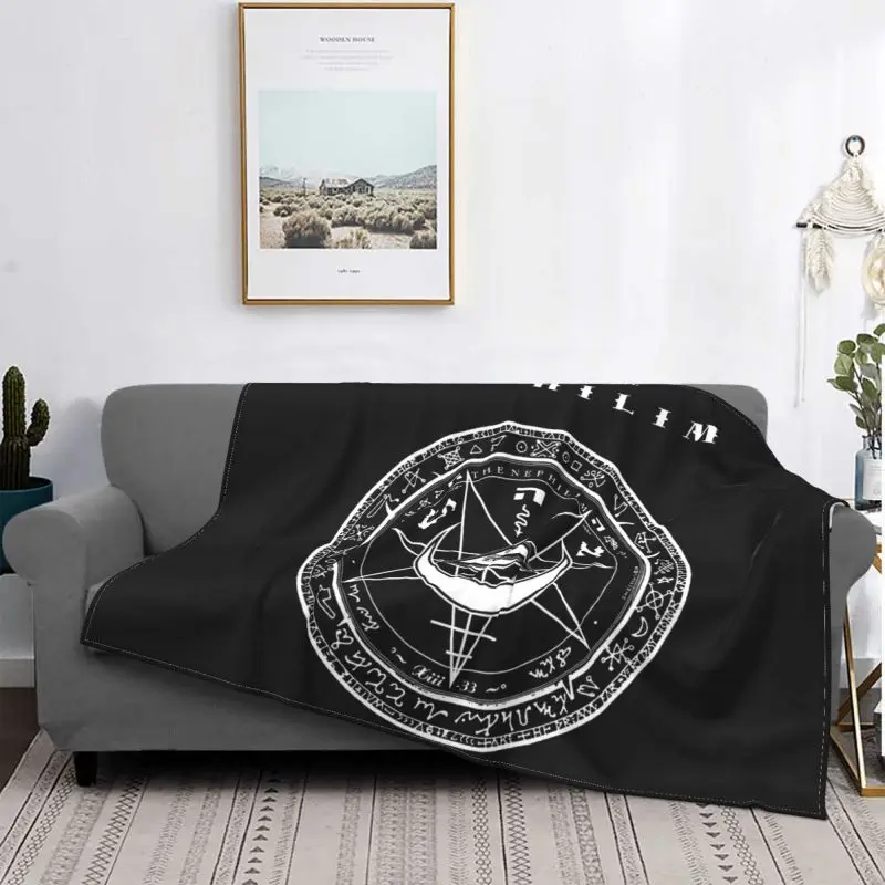 Fields Of The Nephilim Logo Одеяло Пушистая мода на диване Одеяло для кемпинга из искусственного меха норки