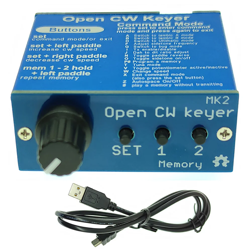 Open CW keyer MK2 KIT с алюминиевым кабелем для передачи данных в корпусе от 1 до 999 WPM 3
