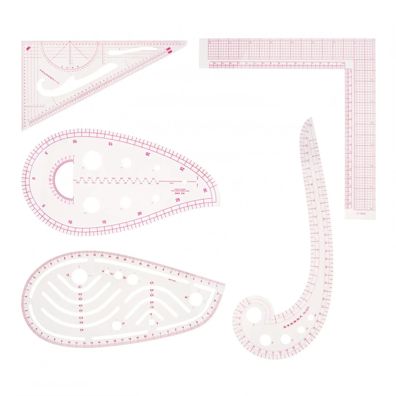 5 Стиль Швейные инструменты метрической формы Измерительная линейка для шитья Выкройка Дизайн DIY Платье Одежда Гнущийся Шаблон Чертежа 2