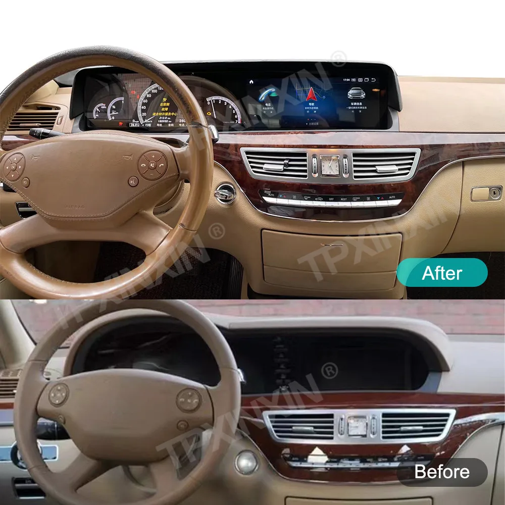 Для Mercedes Benz S Class W221 Ручная версия Рефит Автомобиль DVD Воспроизведение Мультимедийный плеер GPS навигатор Авто Радио Stere Навигационный ЖК-дисплей 1