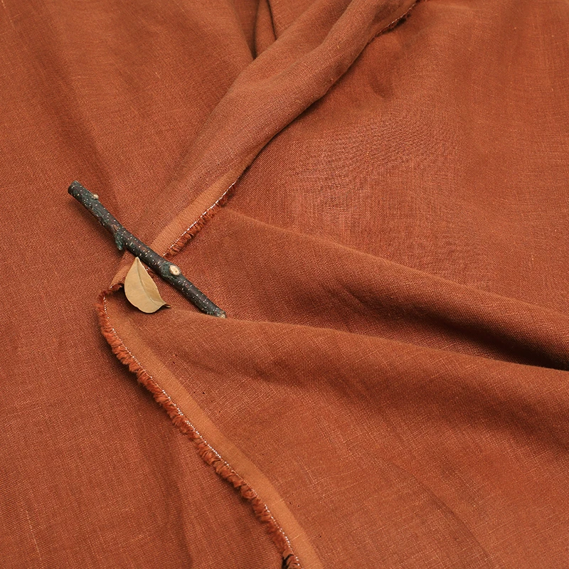  высококачественная ткань для одежды Ramie для дизайнера diy, ткань для вышивания оранжевого цвета для пэчворка 2