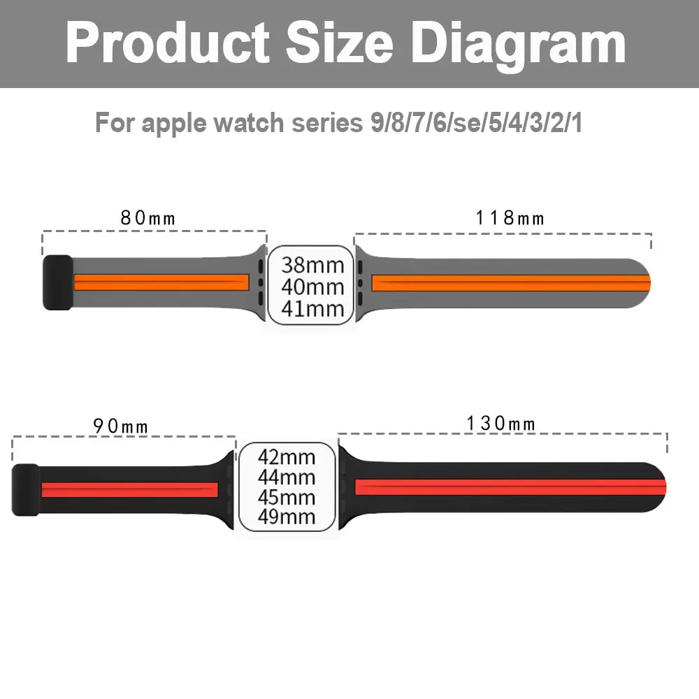 Ремешок с магнитной пряжкой для Apple Watch Ultra 2 Band 44 мм 45 мм 49 мм 40 мм 41 мм 38 мм Силиконовый браслет iWatch Series 7 3 6 5 se 8 9 3