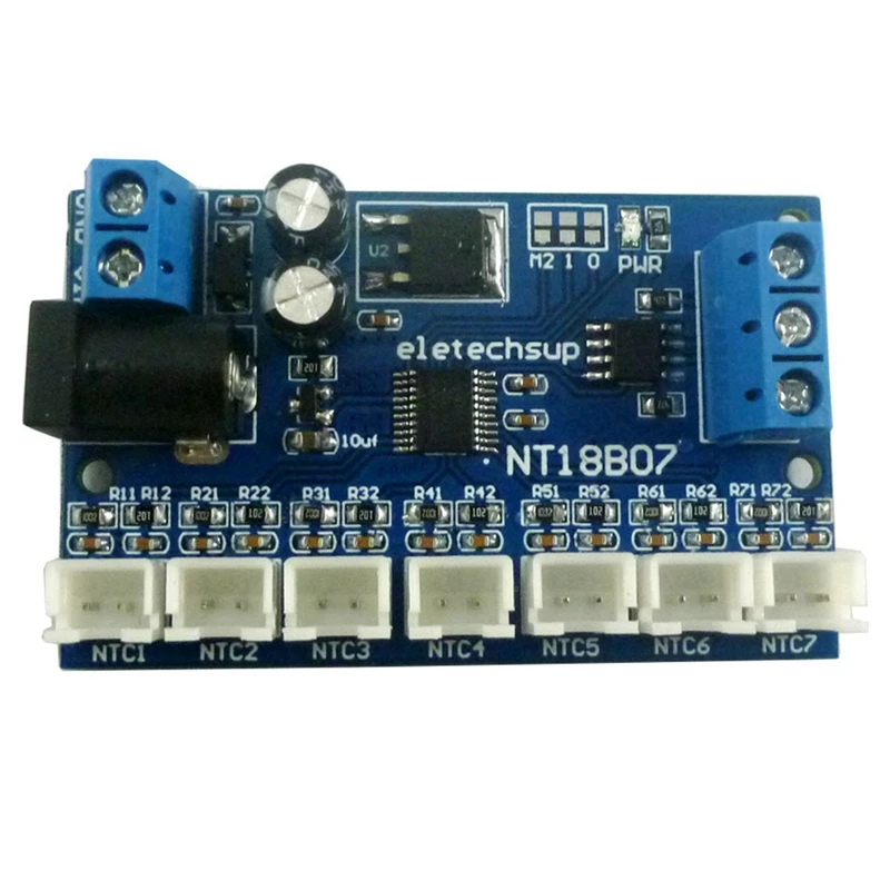 7-канальный датчик температуры RS485 NTC Безбумажный регистратор MODBUS RTU PLC NT18B07