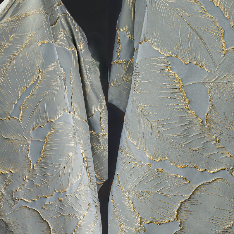 Золотое шелковое жаккардовое платье из жаккардовой ткани для домашнего ношения оптом ткань на метр для шитья diy полиэстер спандекс материал 1