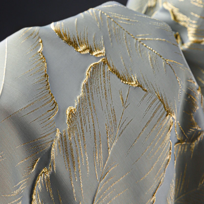Золотое шелковое жаккардовое платье из жаккардовой ткани для домашнего ношения оптом ткань на метр для шитья diy полиэстер спандекс материал 2