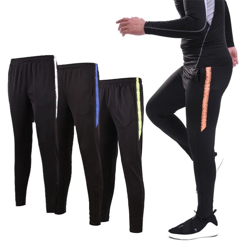 Мужские спортивные тренировочные штаны для бега и футбола Дышащие быстросохнущие Фитнес Велоспорт Походные брюки Футбольные длинные брюки