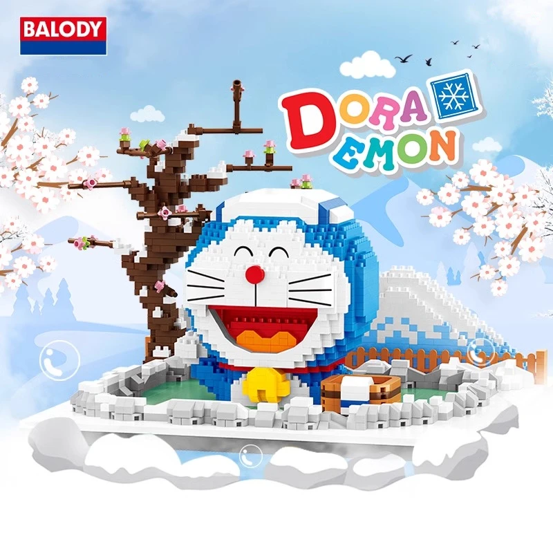 BALODY Горячий источник Doraemon Строительные блоки Японская анимация Периферийные устройства в сборе Детские игрушки Kawaii Подарок на день рождения