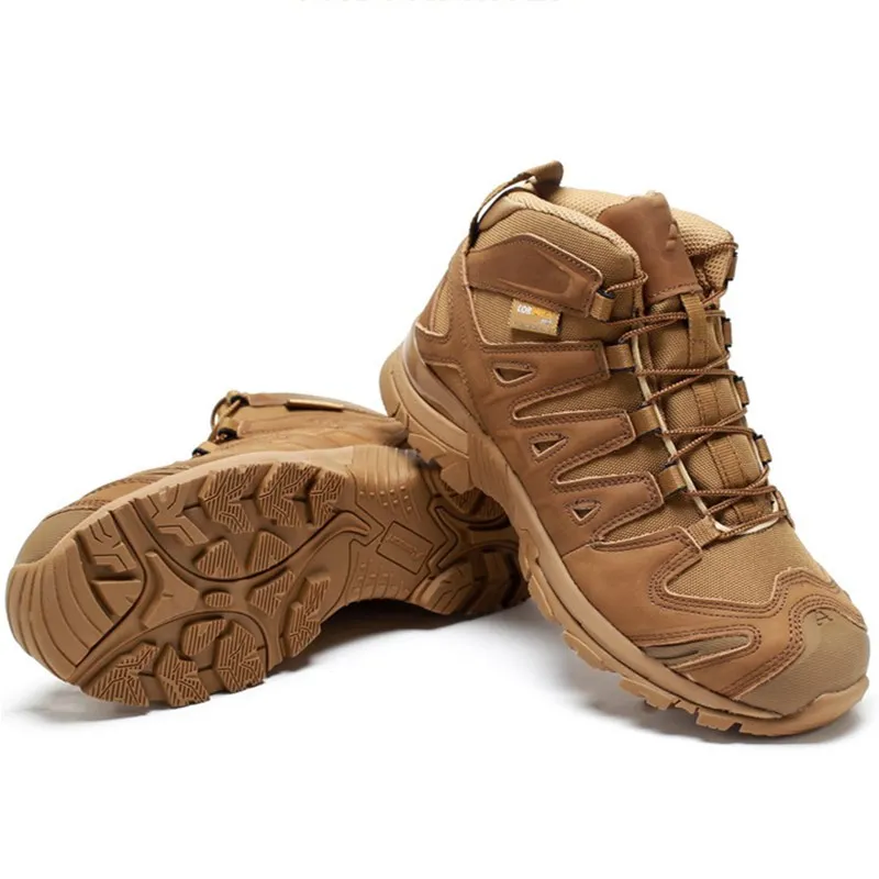 Мужская обувь для пеших прогулок на открытом воздухе Армейские вентиляторы Тактическая подготовка Военные ботинки Кожа Нейлон Износостойкие нескользящие боевые ботинки 1