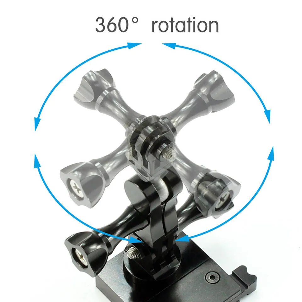 Go Pro 10 Экшн-камера Металлический адаптер Алюминиевый сплав Волшебная рука Кронштейн с двойной головкой Универсальный регулировочный рычаг на 360 градусов 3