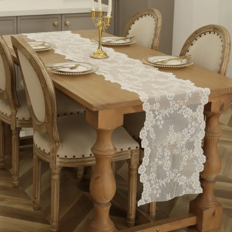 INS Высококачественный кружевной стол Бегунок Прямоугольный обеденный стол Коврик Домашний мебель Еда Фотография Ткань DIY Ткань