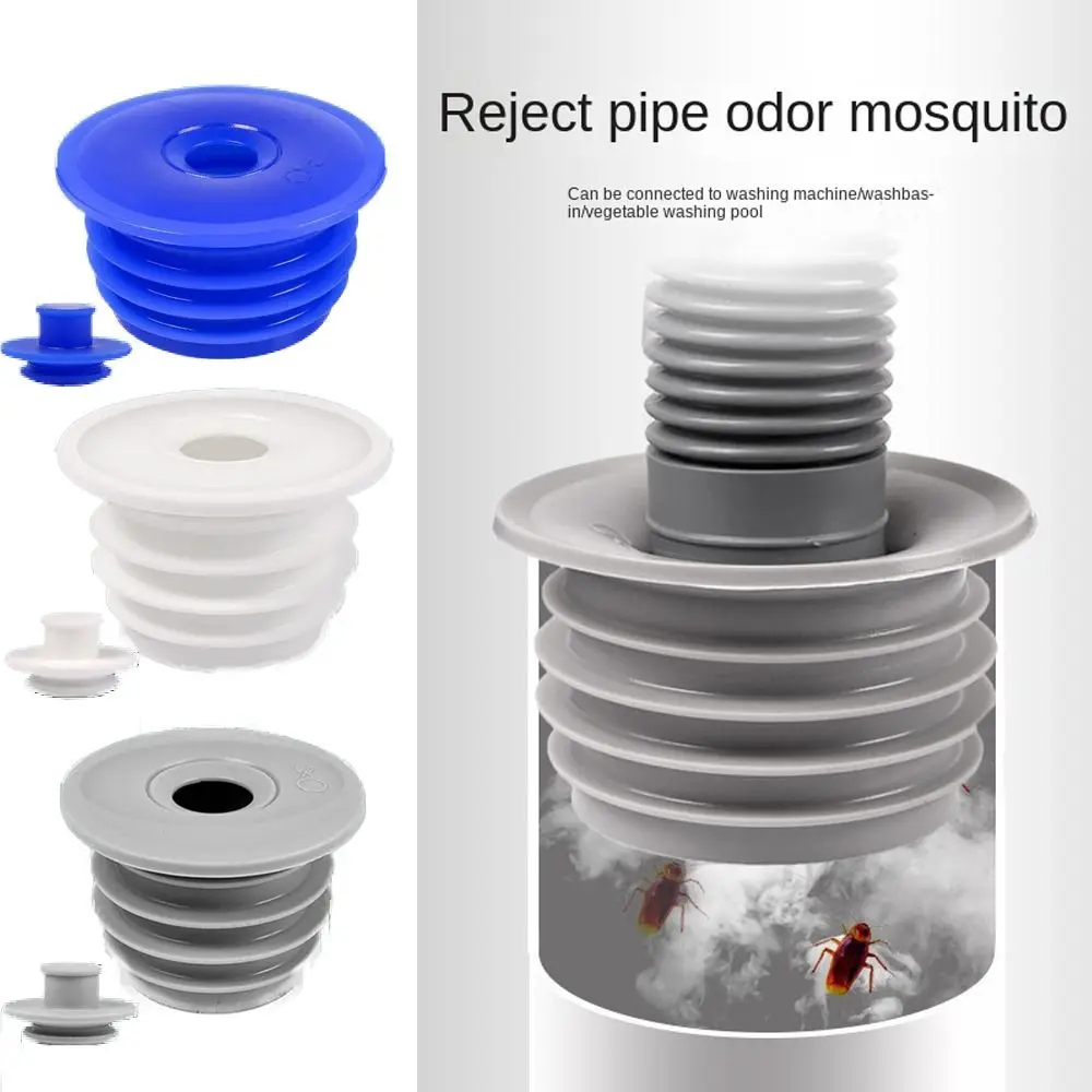  Полезный телескопический соединитель труб Защита от насекомых Уплотнительная крышка для защиты от запаха Кольцо уплотнения канализационной трубы Сливная пробка для пола 2