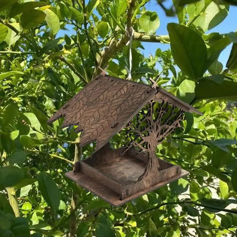 Кормушка для птичьих домиков Деревянные кормушки для птиц для коттеджа на открытом воздухе Подвесная кормушка для птиц на открытом воздухе Blue Jays Cardinals 2