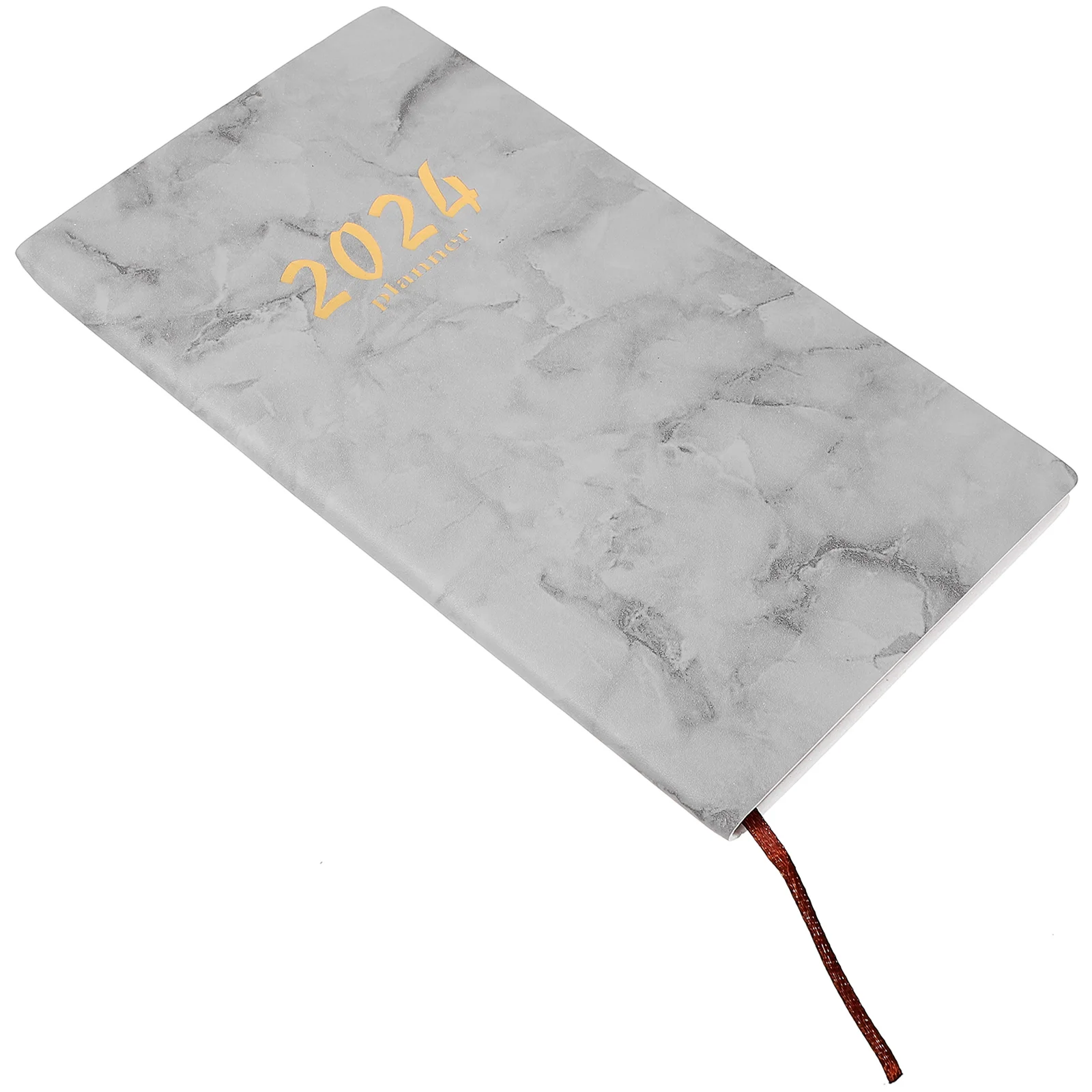 2024 Английский календарь 365-дневный тайм-менеджмент Еженедельный планировщик Мраморный дневник ( ) (серый) Повестка дня на испанском языке 2