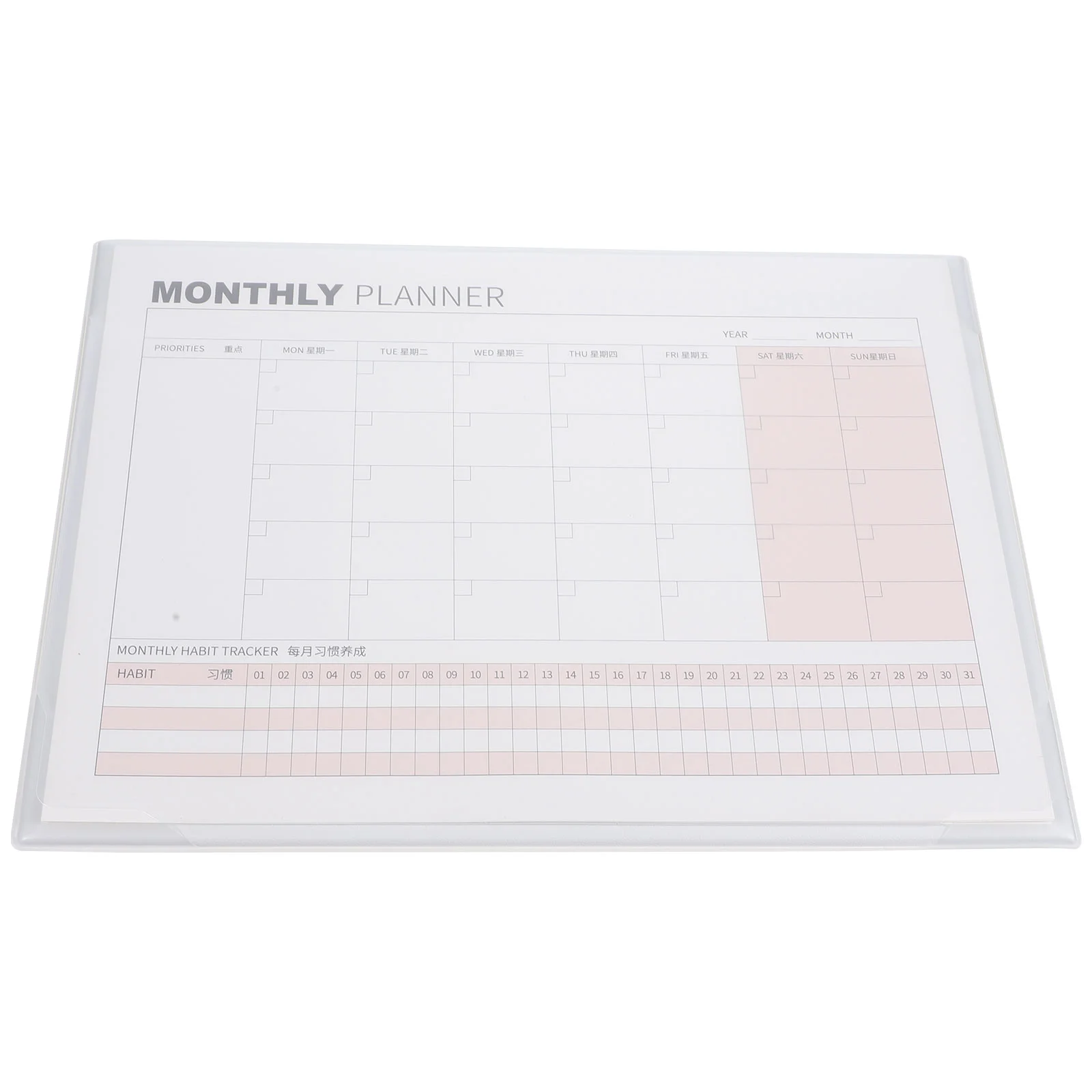 Настольный пустой лист календаря Блокнот для ежемесячного планировщика Пустой блокнот для планирования календаря 4