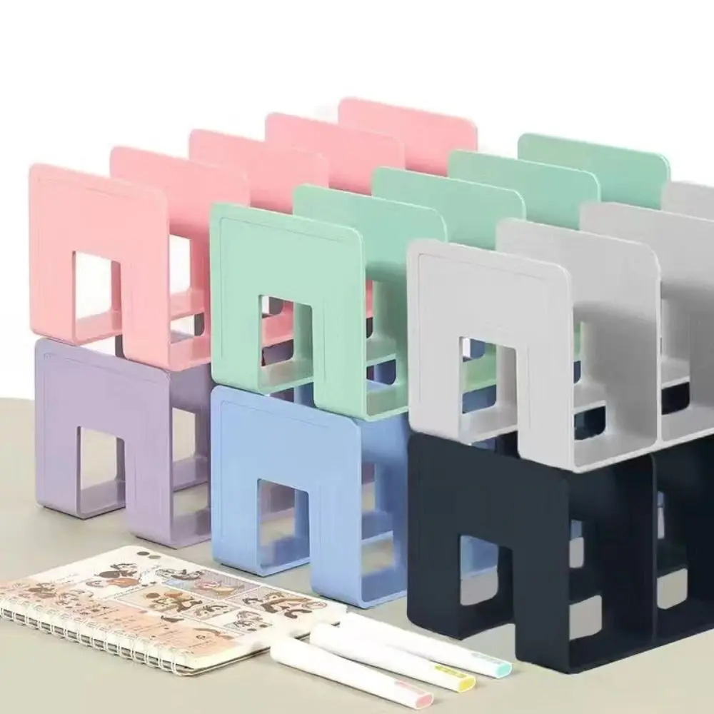 Прозрачная подставка для книг Компактный цветной пластиковый книжный шкаф Morandi Утолщенная акриловая книжная полка Студент 0
