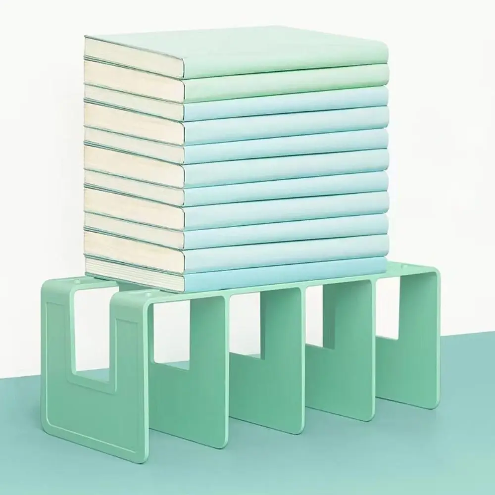 Прозрачная подставка для книг Компактный цветной пластиковый книжный шкаф Morandi Утолщенная акриловая книжная полка Студент 2