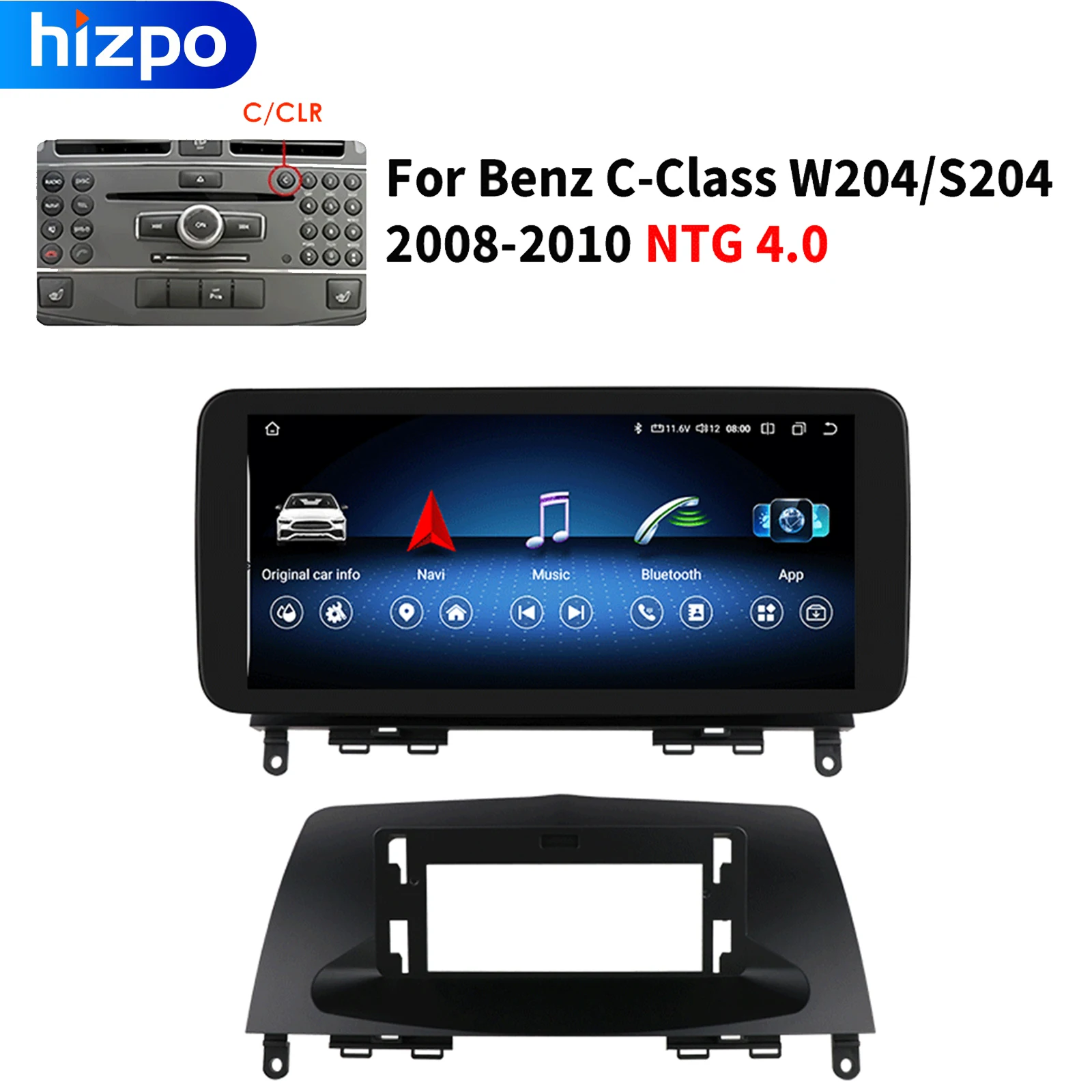 Carplay 4G 10.33'' 8+256G 2din Android Автомагнитола для Mercedes Benz C-Class W204 S204 2008 2009 2010 NTG 4.0 Мультимедийный видео DSP 0